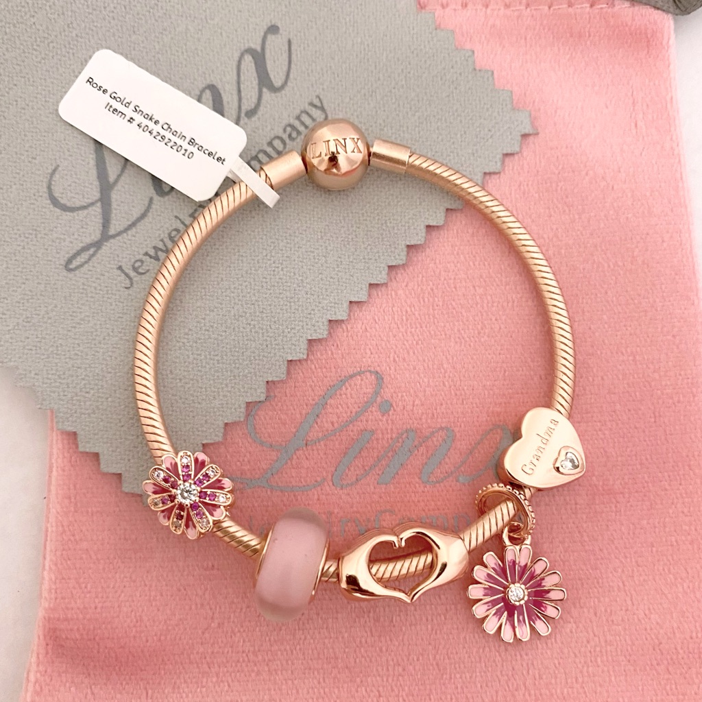 Linx Rose Gold Bracelet With Grandma Themed Charms